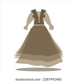 Vector illustration brown dress suitable for your reference style