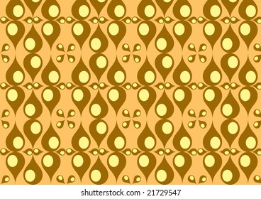 Vector illustration of brown drops retro abstract funky  pattern