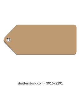 Vector illustration brown empty sale tag. Price sticker or sale label