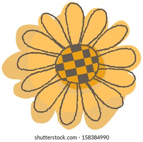 Vector illustration of a brown flower