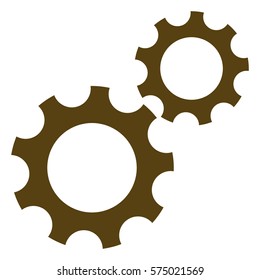 Vector Illustration of Brown Gears Icon