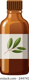 Vector illustration of a brown glass bottle