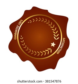 Vector illustration of Brown gold Seal