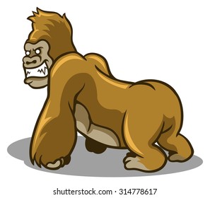 vector illustration of brown gorilla 
