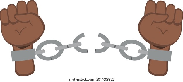 Ilustración vectorial de las cadenas de ruptura de manos marrones