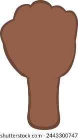 vector illustration of a brown hand with clenched fist or fingers