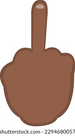 vector illustration brown hand making a gesture of fuck you
