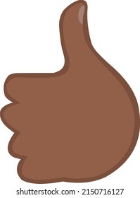 Vector illustration of a brown hand with thumb up