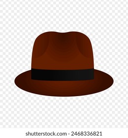 Ilustración vectorial de sombrero marrón sobre fondo transparente