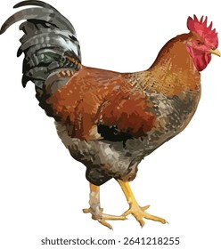 Vector Illustration of a Brown Hen or Chicken Isolated on White