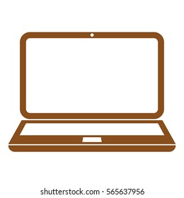 Vector Illustration with Brown Laptop Icon
