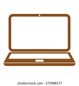 Vector Illustration of Brown Laptop Icon
