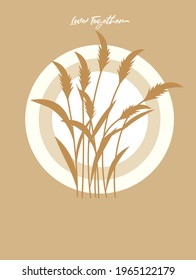 Vector illustration of brown leaf silhouette.