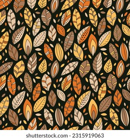 Vector illustration of brown leaves