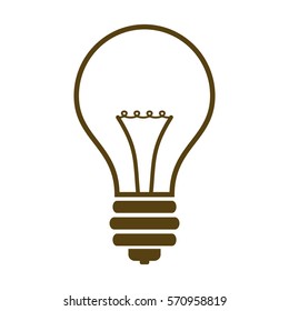 Vector Illustration of Brown Light Bulb Icon
