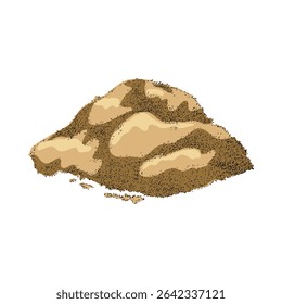 Vector illustration of brown maca powder isolated on white background. Organic superfood with dietary and medicinal uses. Peruvian superfood. Hand drawn vector illustration.