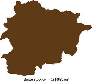 vector illustration of Brown map of Andorra
