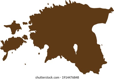 ilustración vectorial del mapa marrón de Estonia