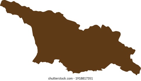 ilustración vectorial del mapa marrón de Georgia