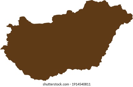 vector illustration of Brown map of Hungary