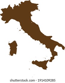 ilustración vectorial del mapa marrón de Italia