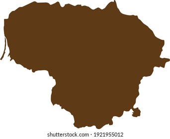 vector illustration of Brown map of Lithuania