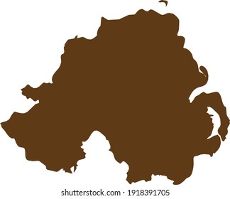 ilustración vectorial del mapa marrón de Irlanda del Norte