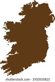 ilustración vectorial del mapa marrón de la República de Irlanda
