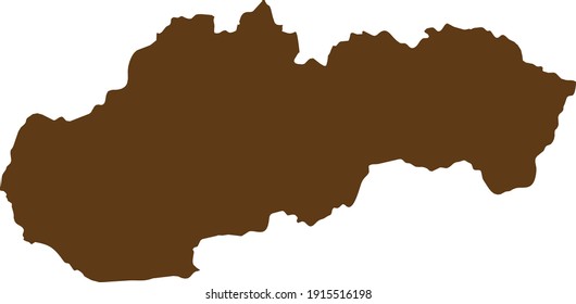 ilustración vectorial del mapa marrón de Eslovaquia