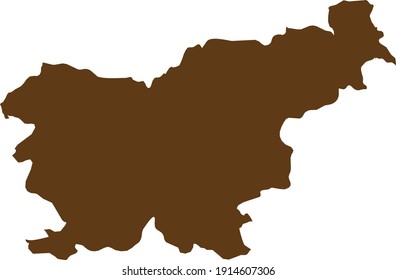 Vektorgrafik der braunen Karte Sloweniens