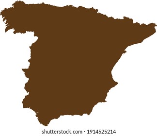 vector illustration of Brown map of Spain