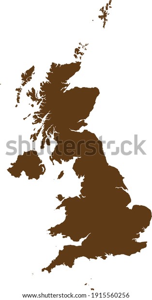 イギリスの茶色の地図のベクターイラスト のベクター画像素材 ロイヤリティフリー