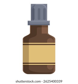 Vector illustration of a brown medicine dropper bottle with a blank label