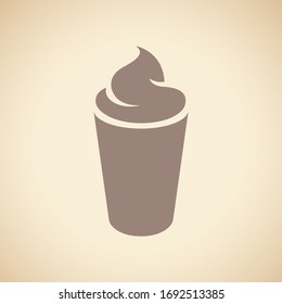Vector Illustration of Brown Milkshake Icon isolated on a Beige Background