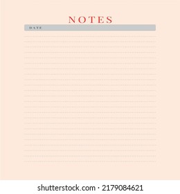 Vector illustration of brown notebook paper background, 
Paper Note size A4,  Vector Stock, 