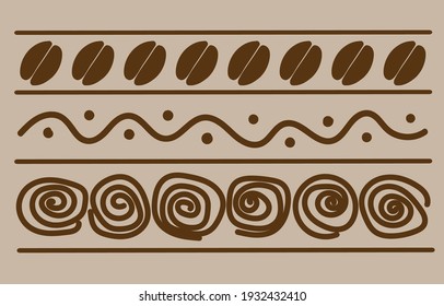 Vector illustration. Brown ornament on a beige background.