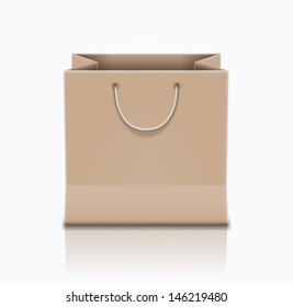 Vector illustration of brown paper bag. Elements are layered separately in vector file.