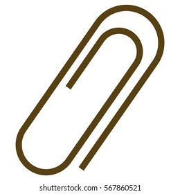 Vector Illustration of Brown Paper Clip Icon
