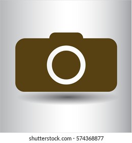 Vector Illustration of Brown Photo Camera Icon in brown
