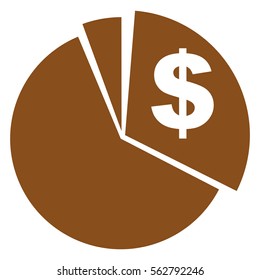 Vector Illustration with Brown Pie Chart Dollar Icon
