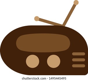 Vector illustration of brown radio
