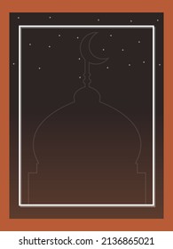 Vector Illustration of brown Ramadan greeting background