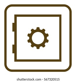 Vector Illustration with Brown Security Device Icon
