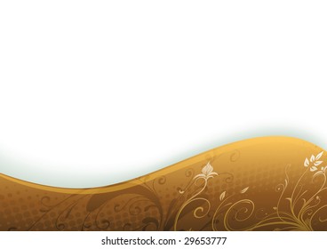 Vector illustration of brown style floral abstract background