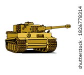 Vector Illustration of Brown Tank