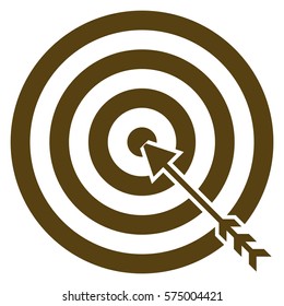 Vector Illustration of Brown Target with Arrow icon