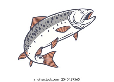 Vector illustration of a brown trout.