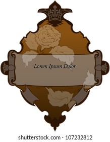 Vector illustration of brown vintage frame