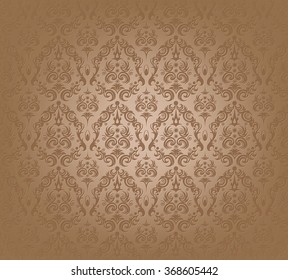 Vector illustration of brown wallpaper seamless pattern