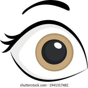 Vector Illustration Brown Woman Eye Emoticon Stock Vector (Royalty Free ...